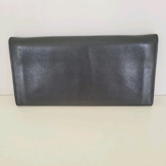 Dunhill Designer Checkbook Card Slim Bill Holder Wallet Black Bifold Leather - Picture 2 of 11